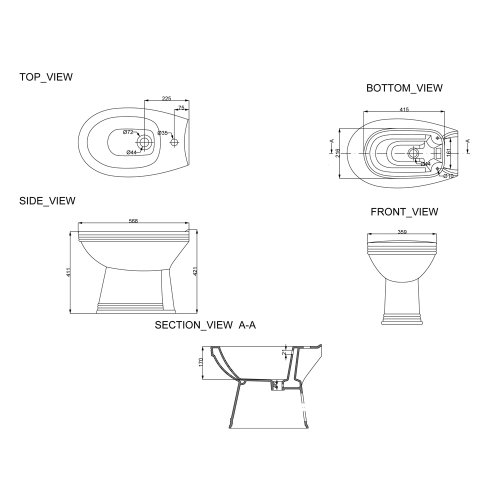 Биде напольное Primera Antique 8170016