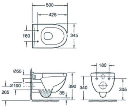 Унитаз подвесной Primera Project 3120147