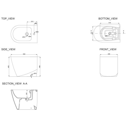 Биде напольное Primera Grand 8170022