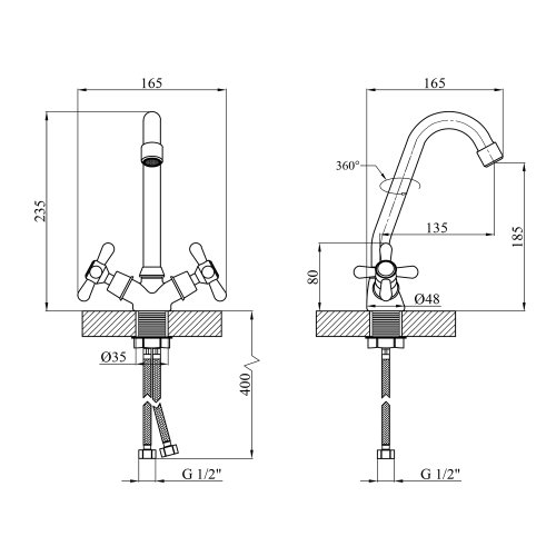 Смеситель для кухни Kroner KRP Royce - C030