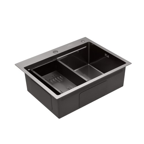 Кухонная мойка Kroner KRP PVD Schwarze - 6350HM (3,0/1,0 мм)