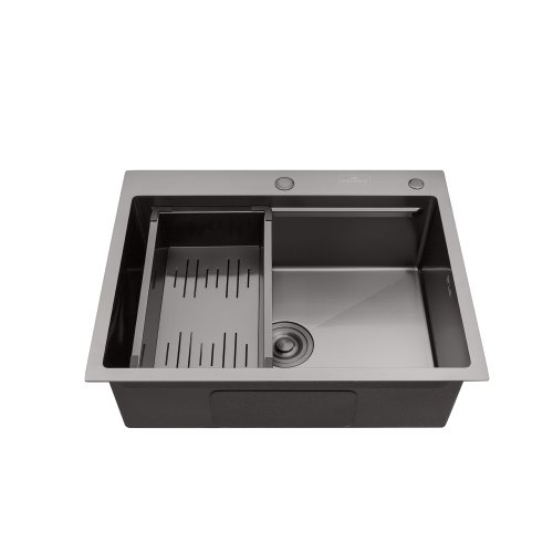 Кухонная мойка Kroner KRP PVD Schwarze - 6350HM (3,0/1,0 мм)