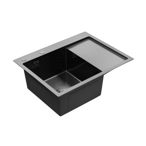 Кухонная мойка Kroner KRP Schwarze - 6350LHM PVD (3,0/1,0 мм)