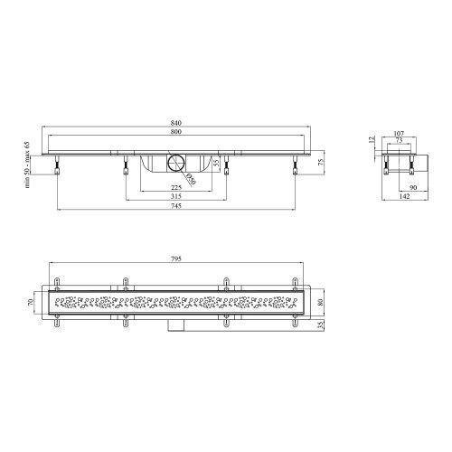 Трап линейный Kroner KRP Harz M80 Muster