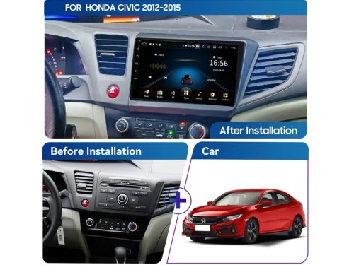 Штатная магнитола FORS.auto M500 для Honda Civic (4+64Gb, 9", LHD) 2012-2015