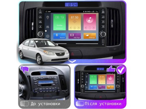 Штатная магнитола FORS.auto K100 для Hyundai Elantra (1+16Gb, 8") 2006-2011