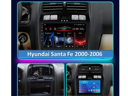 Штатная магнитола FORS.auto M100 для Hyundai Santa Fe (1+16Gb, 9") 2000-2006