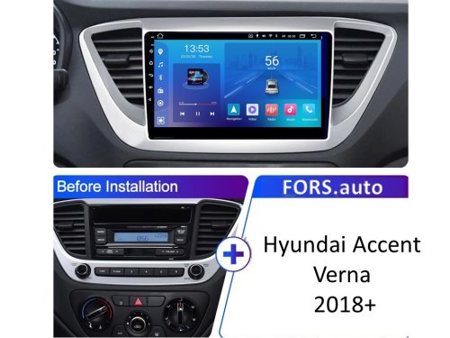 Штатна магнітола FORS.auto M100 для Hyundai Accent/Verna (1+16Gb, 9") 2018+