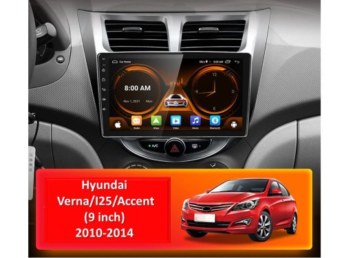 Штатная магнитола FORS.auto M200 для Hyundai Verna/I-25/Accent (2+32Gb, 9") 2010-2014