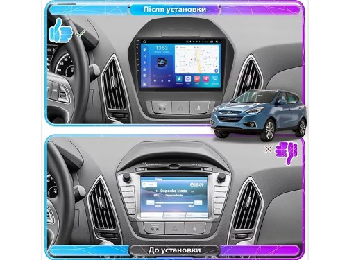 Штатна магнітола FORS.auto M200 для Hyundai IX35 (2+32Gb, 9") 2010-2015