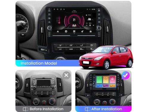 Штатная магнитола FORS.auto K100 для Hyundai I30 (1+16Gb, 8", Auto AC) 2008-2011