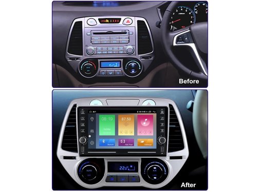 Штатная магнитола FORS.auto K200 для Hyundai I20 (2+32Gb, 8") 2008-2012