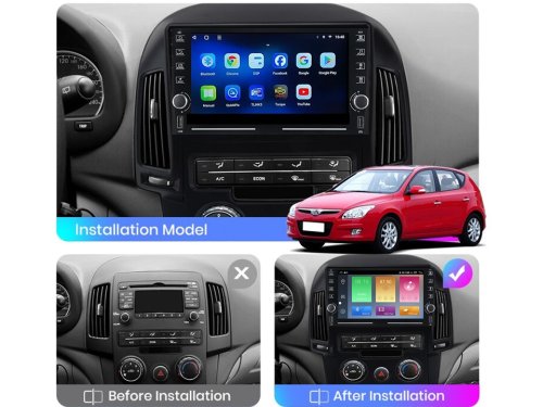 Штатная магнитола FORS.auto K200 для Hyundai I30 (2+32Gb, 8", Manual AC) 2008-2011