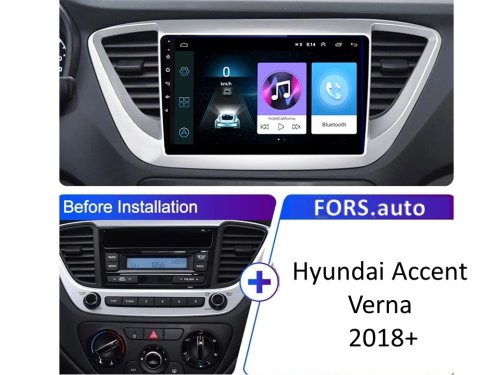 Штатная магнитола FORS.auto M600 для Hyundai Accent/Verna (6+128Gb, 9") 2018+