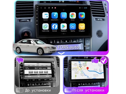 Штатная магнитола FORS.auto M400 для Hyundai Azera/TG/AV (4+64Gb, 9") 2006-2011