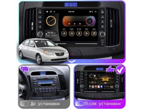 Штатная магнитола FORS.auto K400 для Hyundai Elantra (4+64Gb, 8") 2006-2011