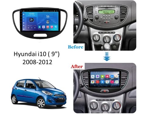 Штатна магнітола FORS.auto M500 для Hyundai i10 (4+64Gb, 9") 2008-2012