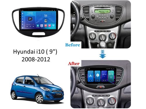 Штатная магнитола FORS.auto M600 для Hyundai i10 (6+128Gb, 9") 2008-2012