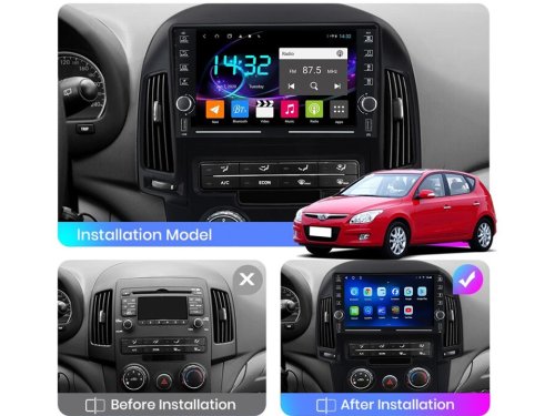 Штатна магнітола FORS.auto K400 для Hyundai I30 (4+64Gb, 8", Auto AC) 2008-2011