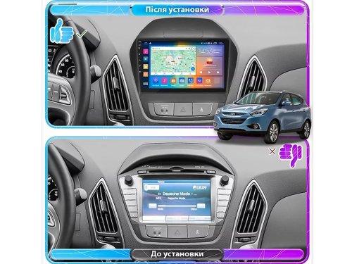 Штатная магнитола FORS.auto M400 для Hyundai IX35 (4+64Gb, 9") 2010-2015