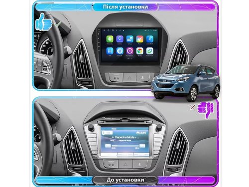 Штатна магнітола FORS.auto M600 для Hyundai IX35 (6+128Gb, 9") 2010-2015