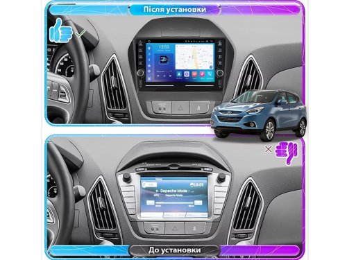 Штатная магнитола FORS.auto K400 для Hyundai IX35 (4+64Gb, 8") 2010-2015