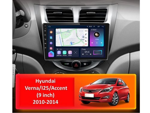 Штатная магнитола FORS.auto M500 для Hyundai Verna/I-25/Accent (4+64Gb, 9") 2010-2014
