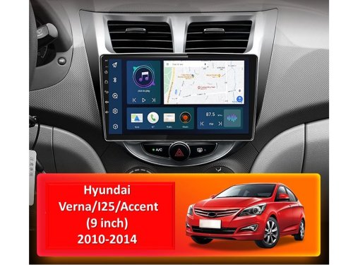 Штатная магнитола FORS.auto M600 для Hyundai Verna/I-25/Accent (6+128Gb, 9") 2010-2014