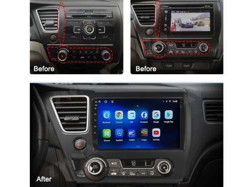 Штатна магнітола FORS.auto M400 для Honda Civic (4+64Gb, 9") 2013-2016