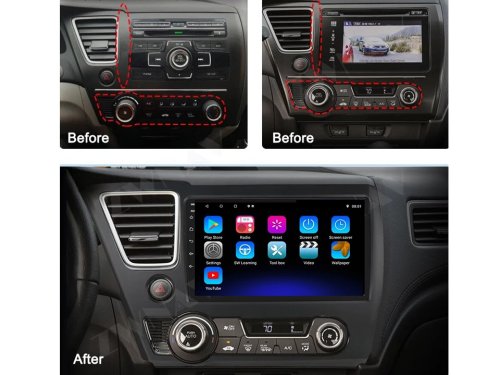 Штатна магнітола FORS.auto M500 для Honda Civic (4+64Gb, 9") 2013-2016