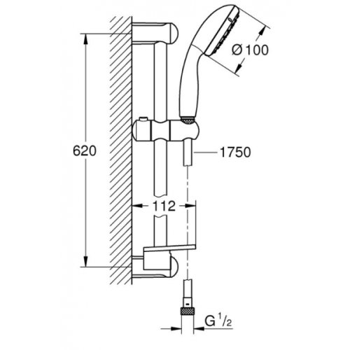 Душевой набор Grohe New Tempesta с термостатическим смесителем Grohe QuickFix Precision Flow
