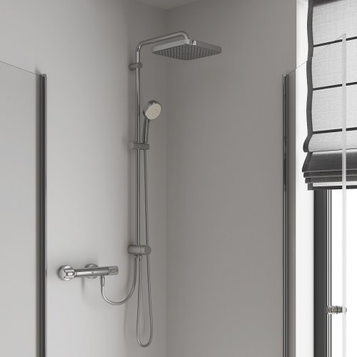 Душевая система Grohe Tempesta Cosmopolitan System 250 Cube с термостатическим смесителем для душа Grohe QuickFix Precision Get