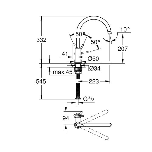 Смеситель для кухни Grohe QuickFix Start Classic 31553001