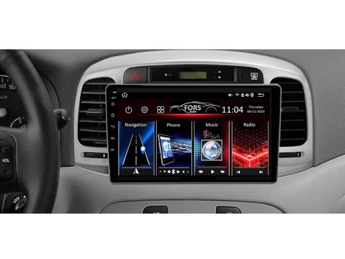 Штатная магнитола FORS.auto FS 6 MAX для Hyundai Accent 2009-2012/Verna (6+128Gb, 9") 2008-2011