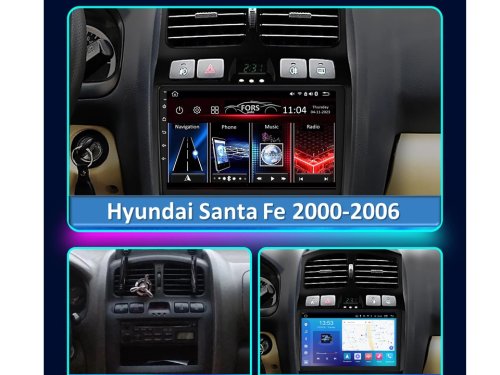 Штатная магнитола FORS.auto FS 6 MAX для Hyundai Santa Fe (6+128Gb, 9") 2000-2006