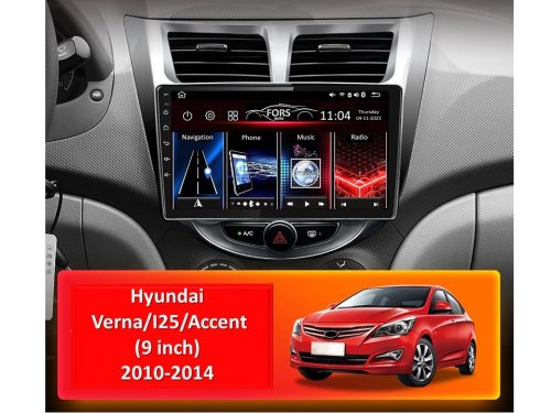 Штатна магнітола FORS.auto FS 6 MAX для Hyundai Verna/I-25/Accent (6+128Gb, 9") 2010-2014