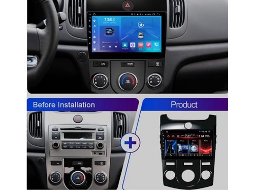 Штатная магнитола FORS.auto M300 для Kia Forte (3+32Gb, 9", Manual AC) 2009-2012