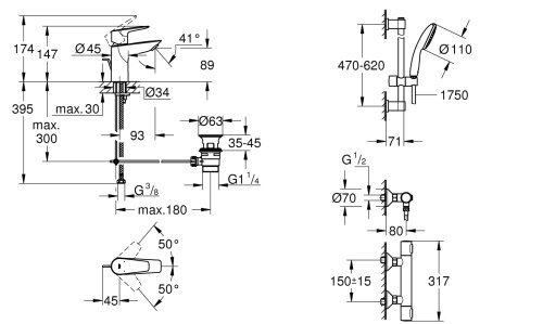 Набір змішувачів Grohe QuickFix StartEdge UA202503TS