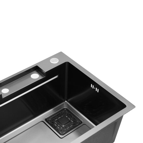 Кухонная мойка Kroner KRP Schwarze - SET7546HM PVD (3/0.7 мм)