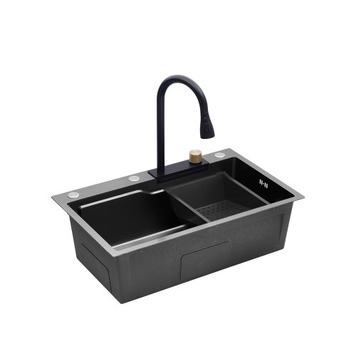 Кухонная мойка Kroner KRP Schwarze - SET7546HM PVD (3/0.7 мм)