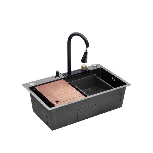 Кухонная мойка Kroner KRP Schwarze - SET7546HM PVD (3/0.7 мм)