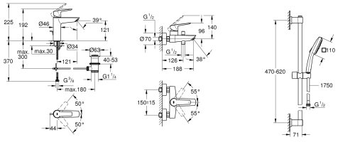 Набір змішувачів Grohe QuickFix Start UA202301MQ