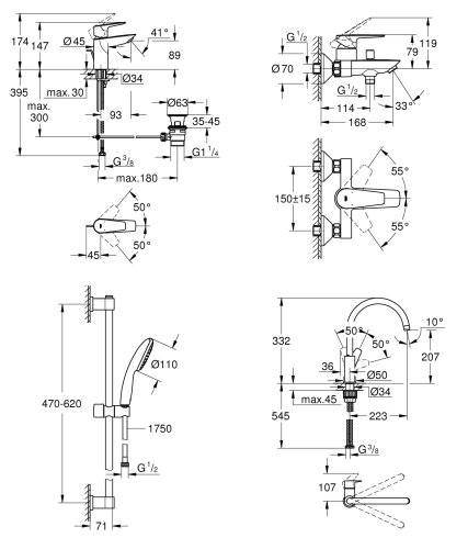 Набор смесителей Grohe QuickFix StartEdge UA202501SK