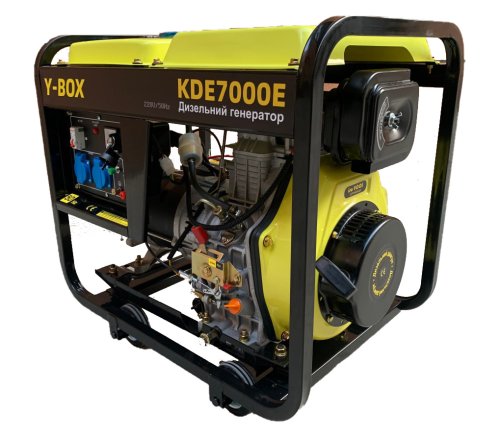Генератор дизель KDE8500E 6.0/6.5KW однофазный, 220V (двигатель F192FE, свеча накаливания) Y-BOX