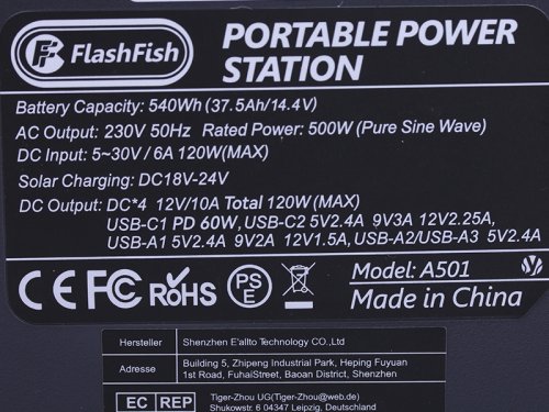 Портативная зарядная станция FlashFish (A501) 150000mAh 500W