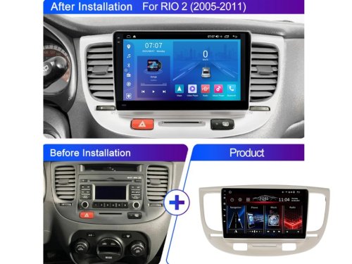 Штатна магнітола FORS.auto FS 1 LITE для Kia Rio (1+32Gb, 9") 2005-2011