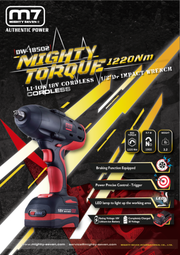 Гайковерт акум. 18В, 5Aч, 1000Nm, Li-ion, 1/2" DW-18502