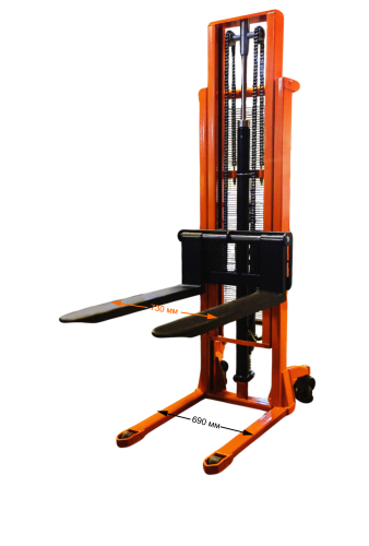Штабелер гідравлічний 1500кг, підйом-3м, довжина вил 1,15м