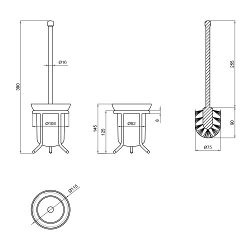 Ёршик Lidz Oreo 0504 напольный (матовое стекло) LDORE0504CRM32477 Chrome