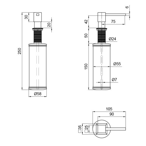 Дозатор для моющего средства Lidz (CRM) 112 02 000 00
